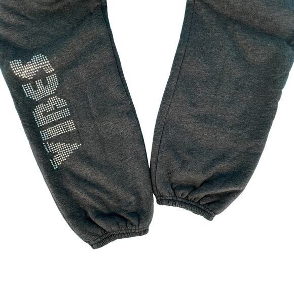 No Boundaries Jogger Lounge Pants Juniors M (7-9) Charcoal Gray Rhinestone Skull - Picture 10 of 16